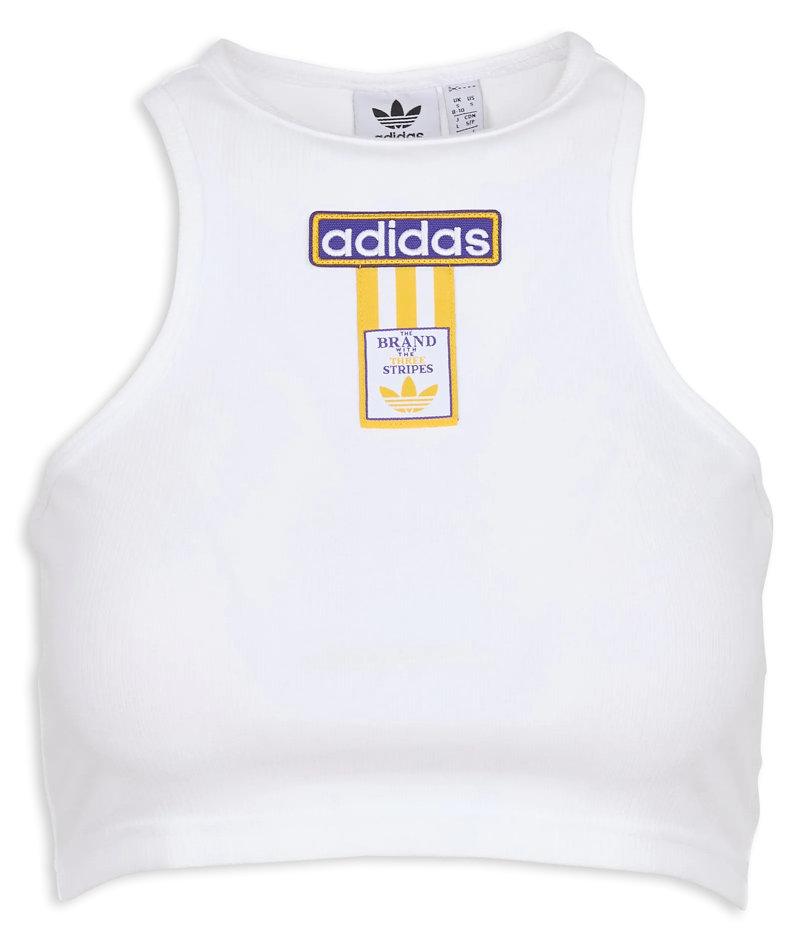 ADIDAS ADIBREAK - Camiseta de tirantes corta de algodón en blanco