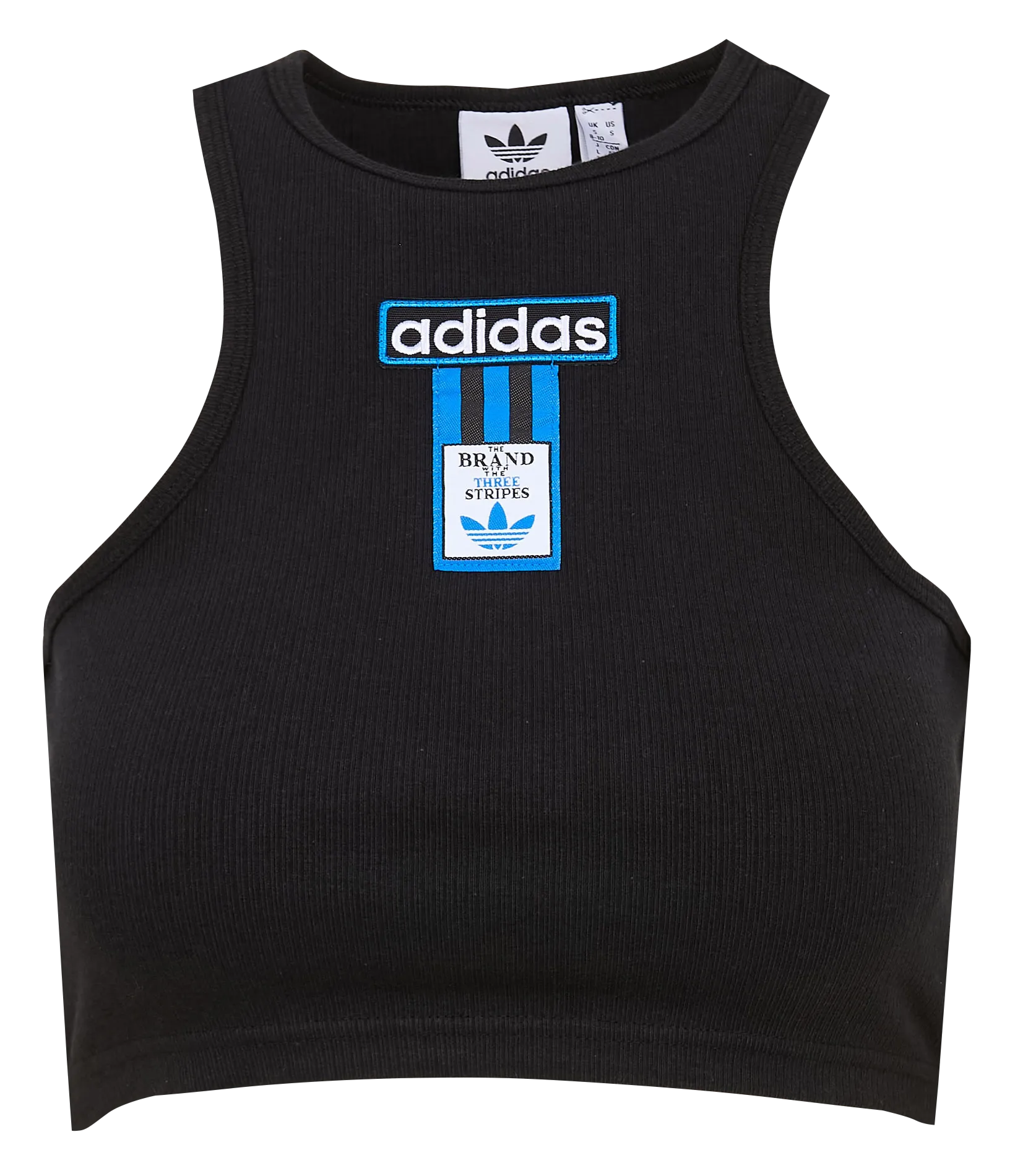 ADIDAS ADIBREAK - Top ajustado de algodón mezclado en negro