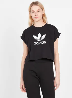 ADIDAS Camiseta corta de algodón en negro