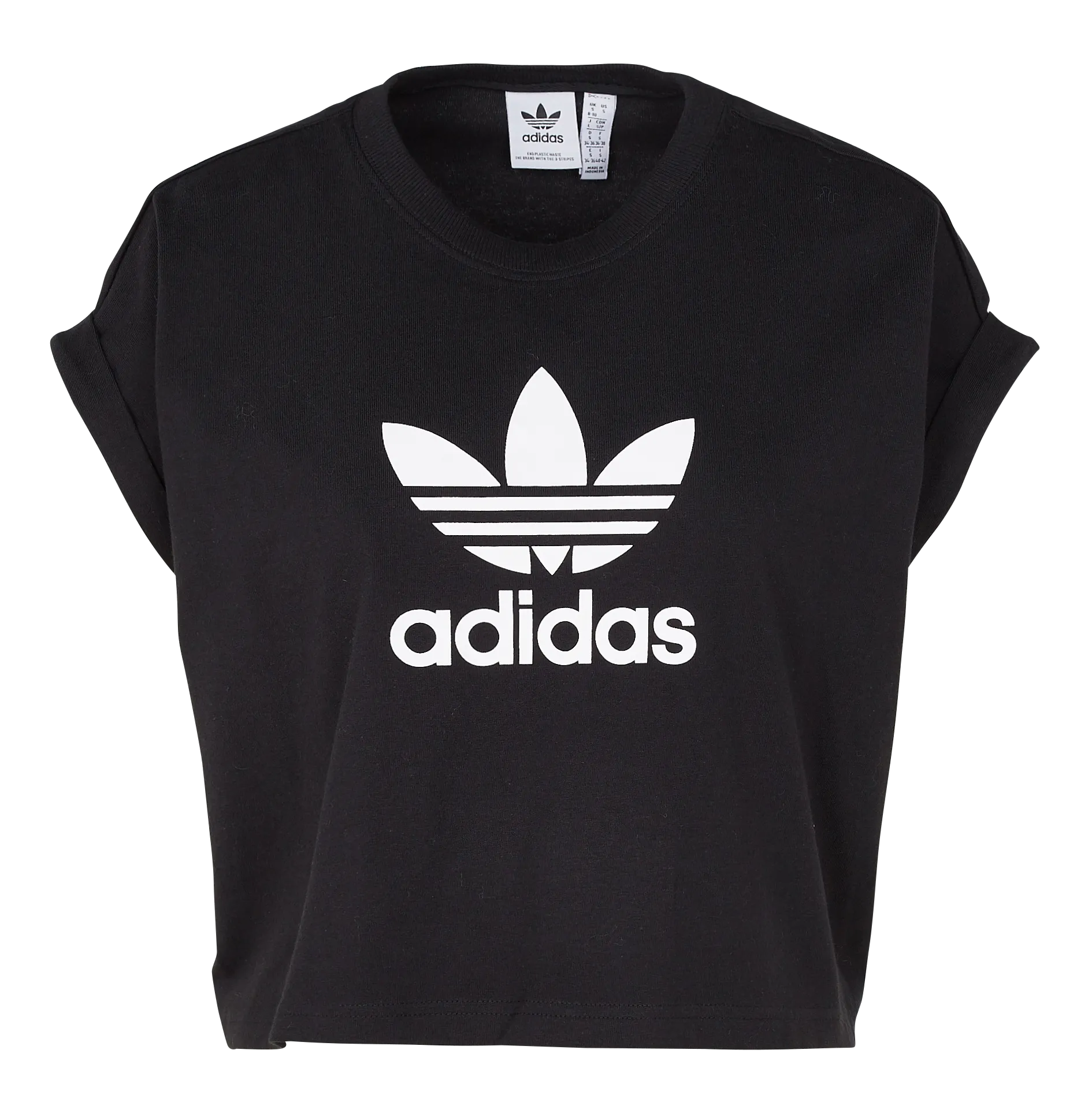 ADIDAS Camiseta corta de algodón en negro