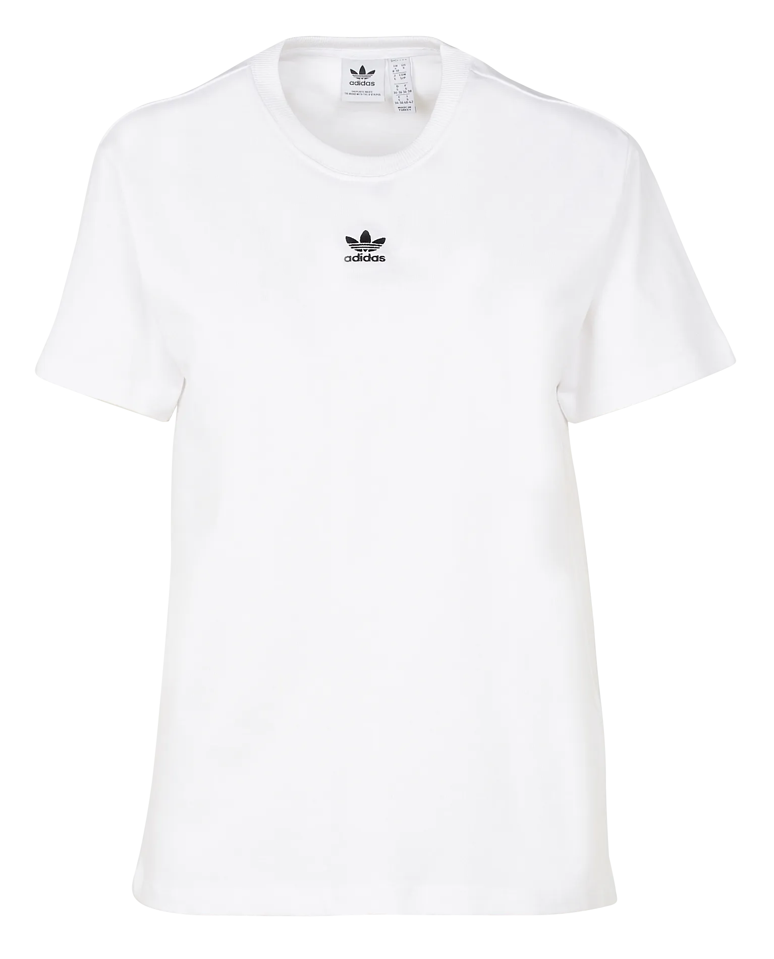 ADIDAS Camiseta de algodón con cuello redondo en blanco