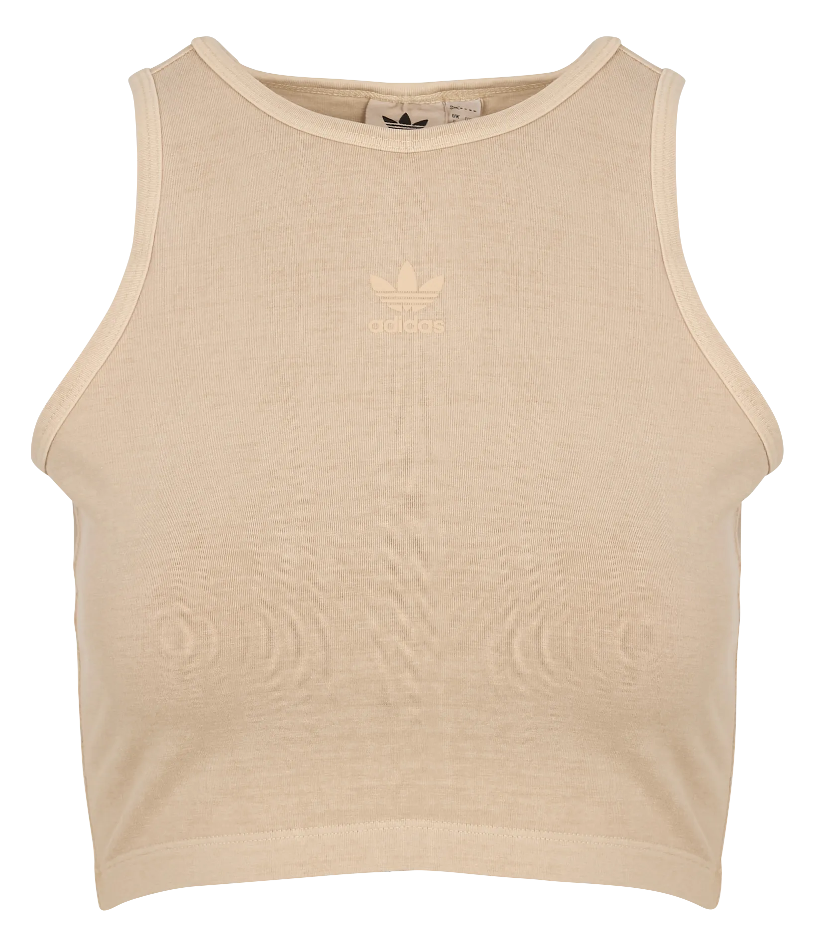 ADIDAS Camiseta de tirantes de mezcla de algodón con cuello redondo en beige