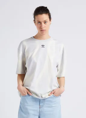 ADIDAS Camiseta holgada de algodón estampada con cuello redondo en gris