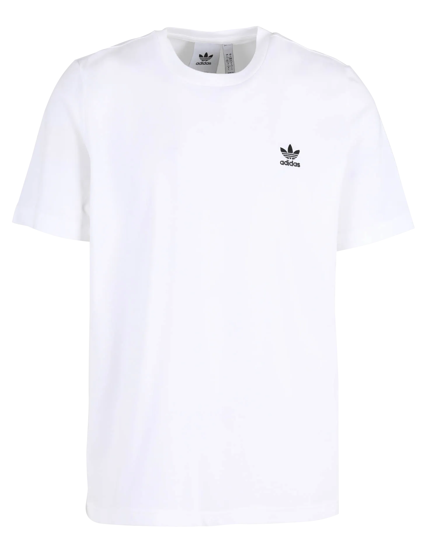 ADIDAS Camiseta regular fit bordada de algodón con cuello redondo en blanco