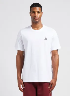 ADIDAS Camiseta regular fit bordada de algodón con cuello redondo en blanco