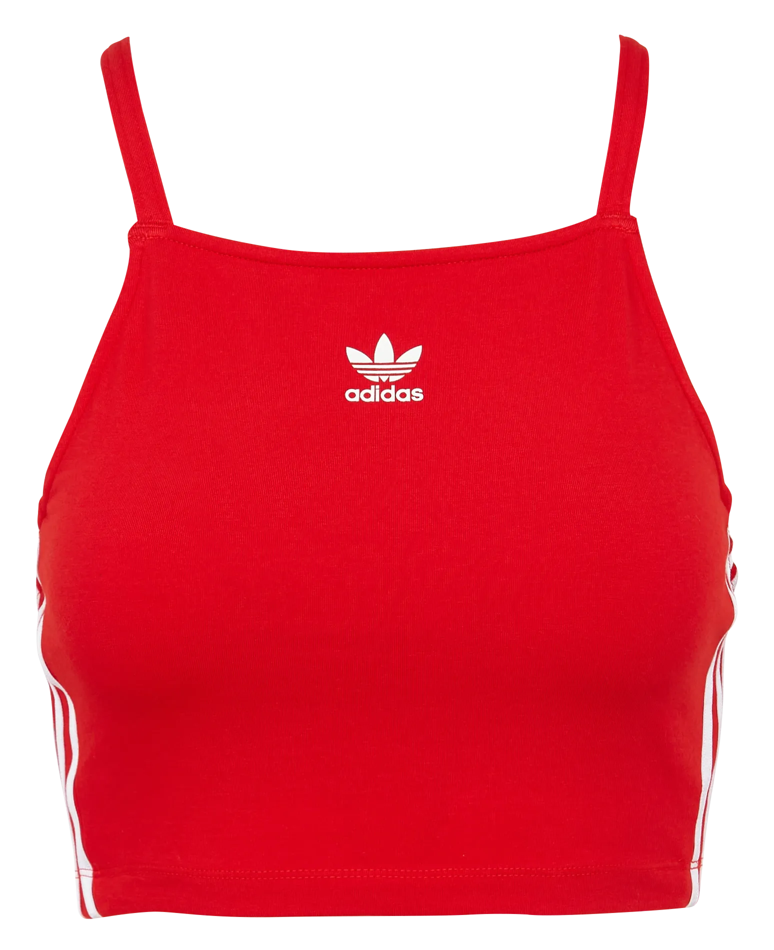 ADIDAS Crop top de algodón elástico en rojo