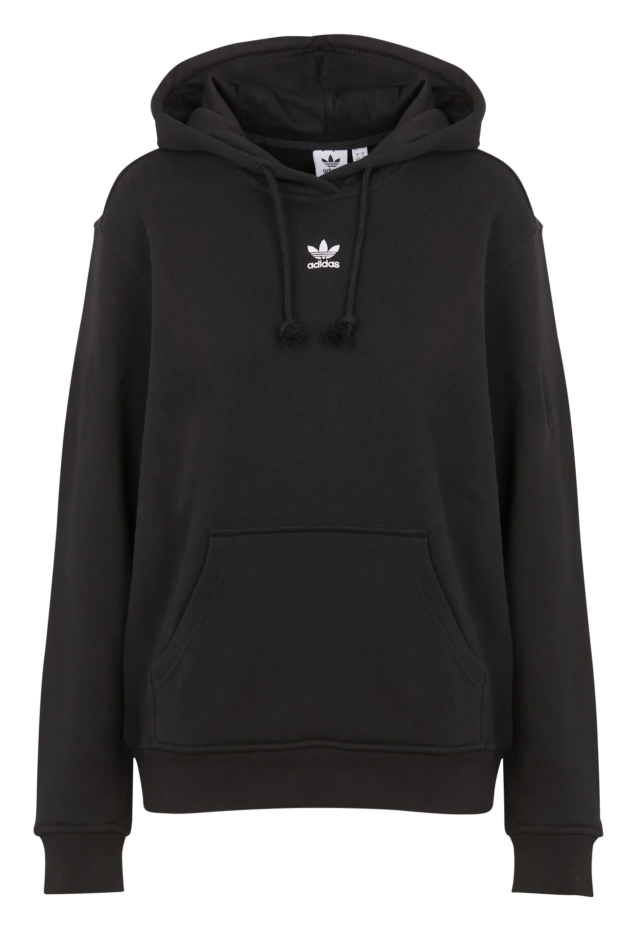 ADIDAS Sudadera de algodón con cuello redondo y capucha en negro