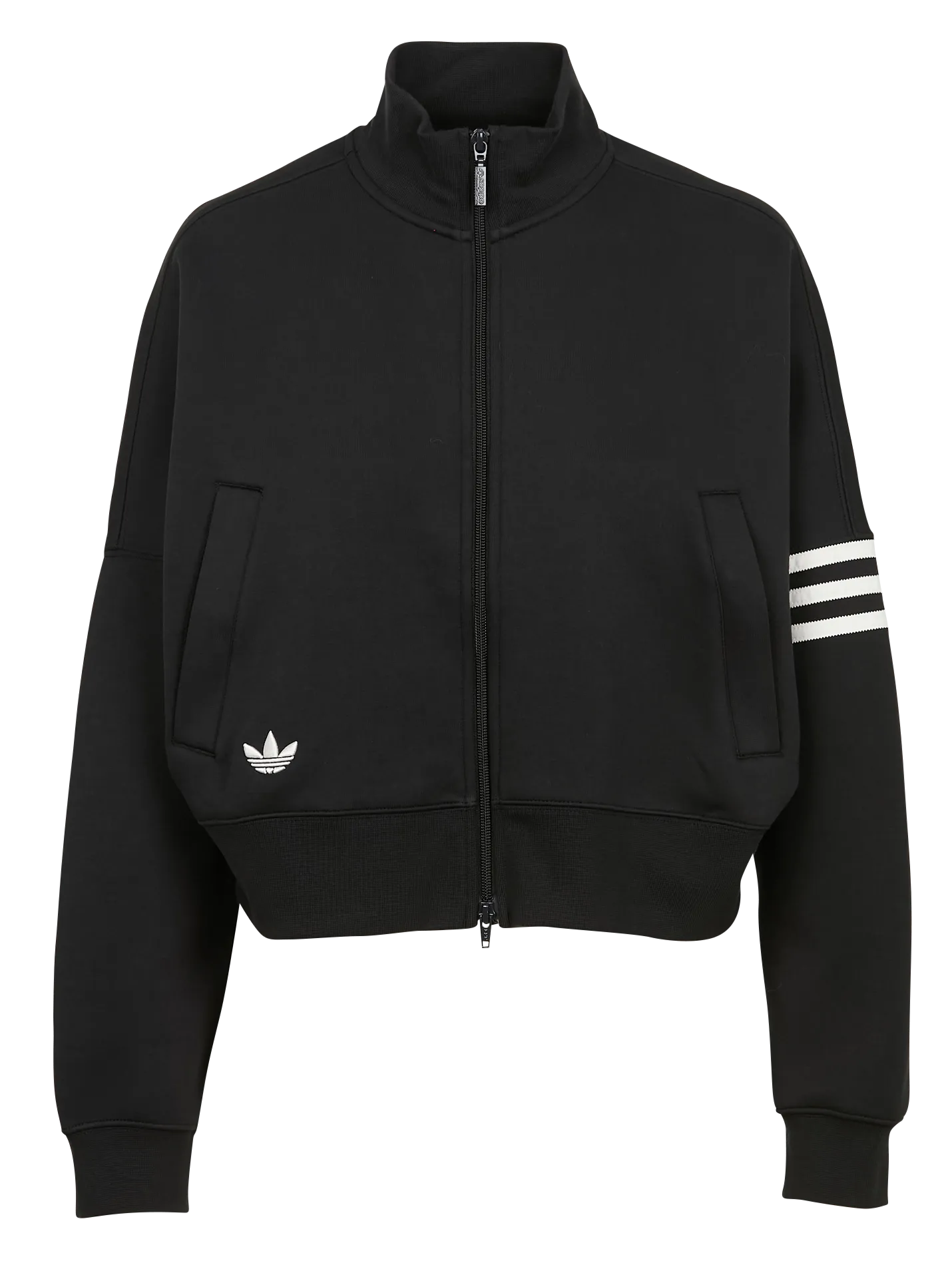 ADIDAS Sudadera de cuello alto de mezcla de algodón en negro