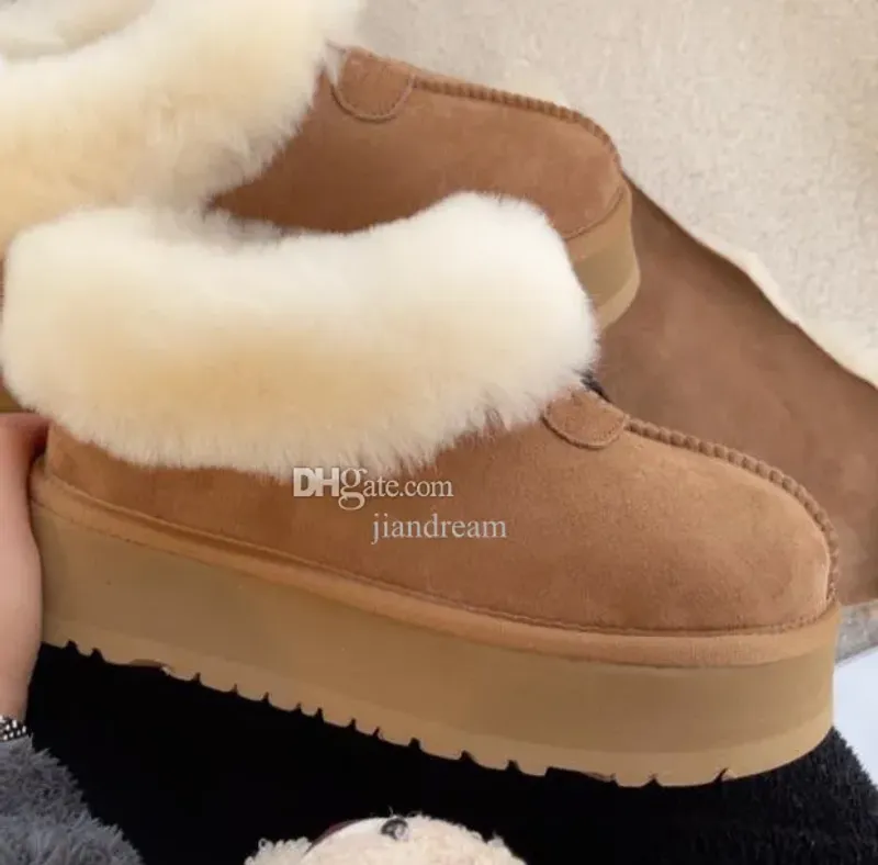 Australia Tatst Botas de nieve Diseñador para mujer Mini plataforma de bota Tobillo Botines de piel cálidos Australian Fluffy Fu