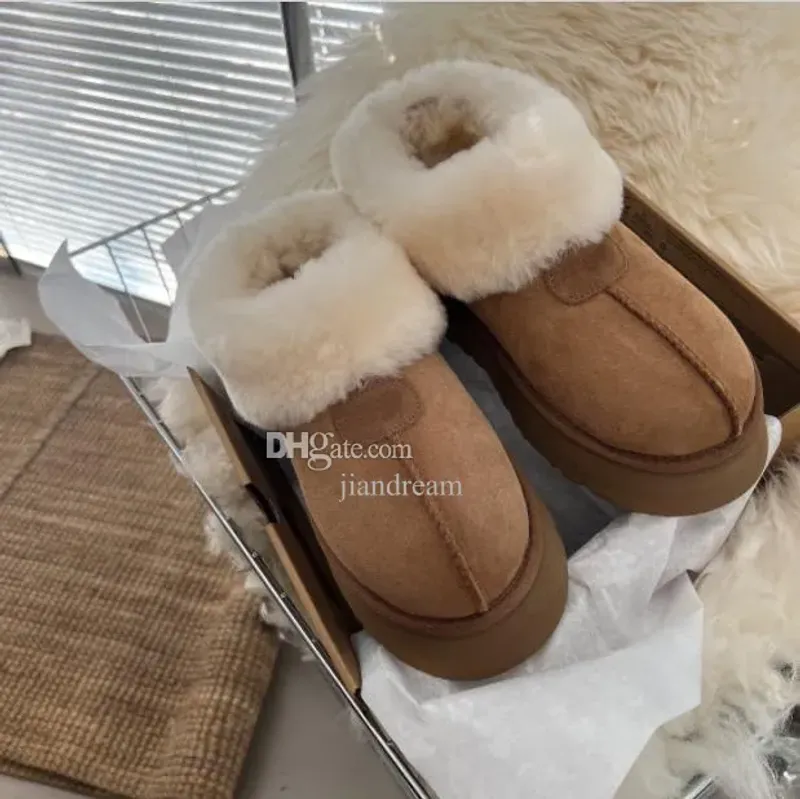 Australia Tatst Botas de nieve Diseñador para mujer Mini plataforma de bota Tobillo Botines de piel cálidos Australian Fluffy Fu