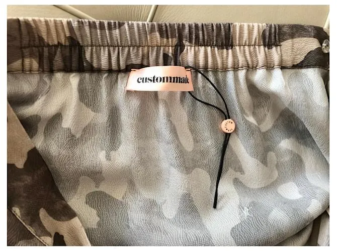 Autre Marque Falda Vila T hecha a medida. 36 tela de camuflaje Castaño Gris Caqui 