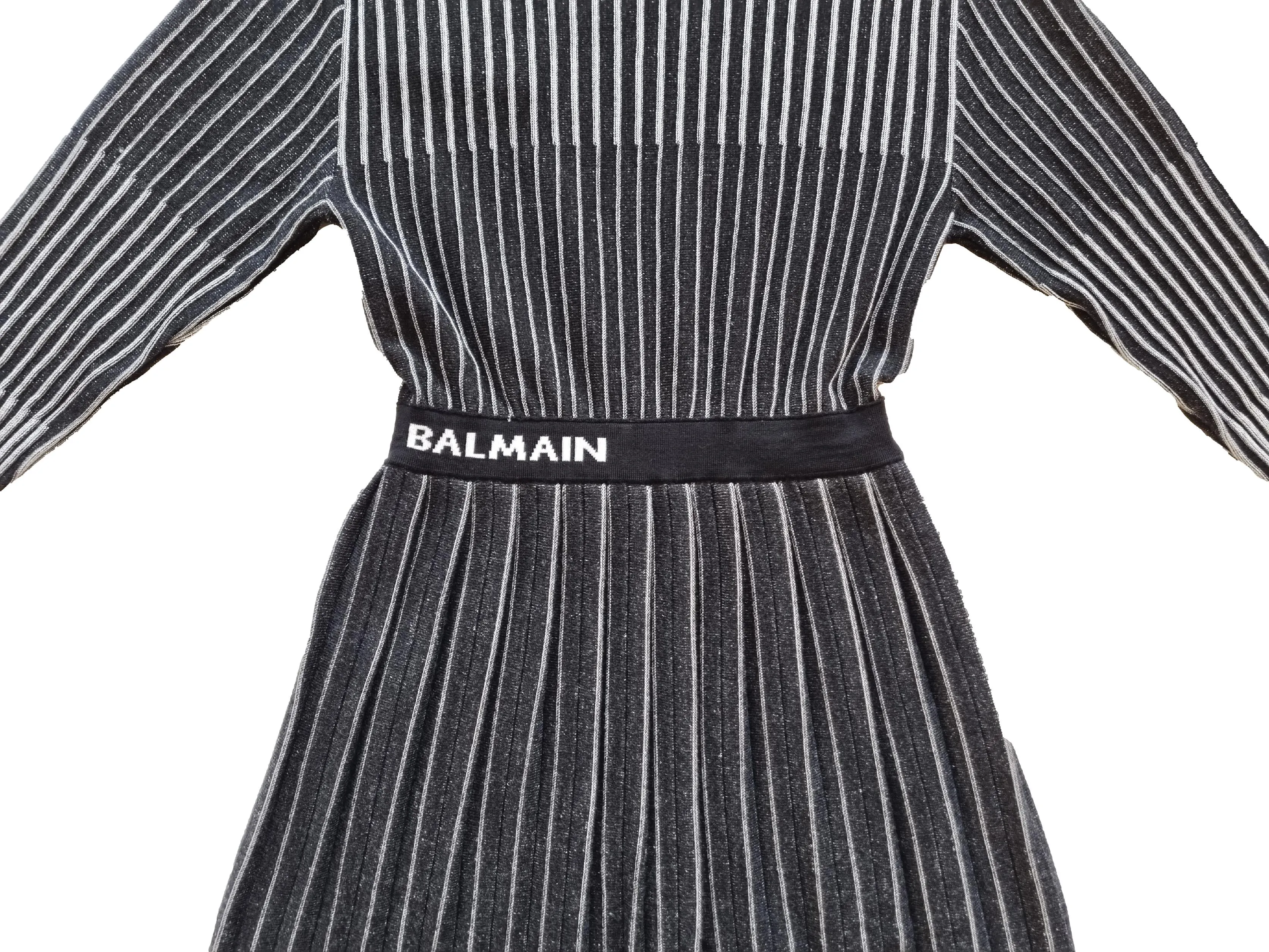 Balmain girl vestido de lana de manga larga 6N1050 ND480 tg. 14 años