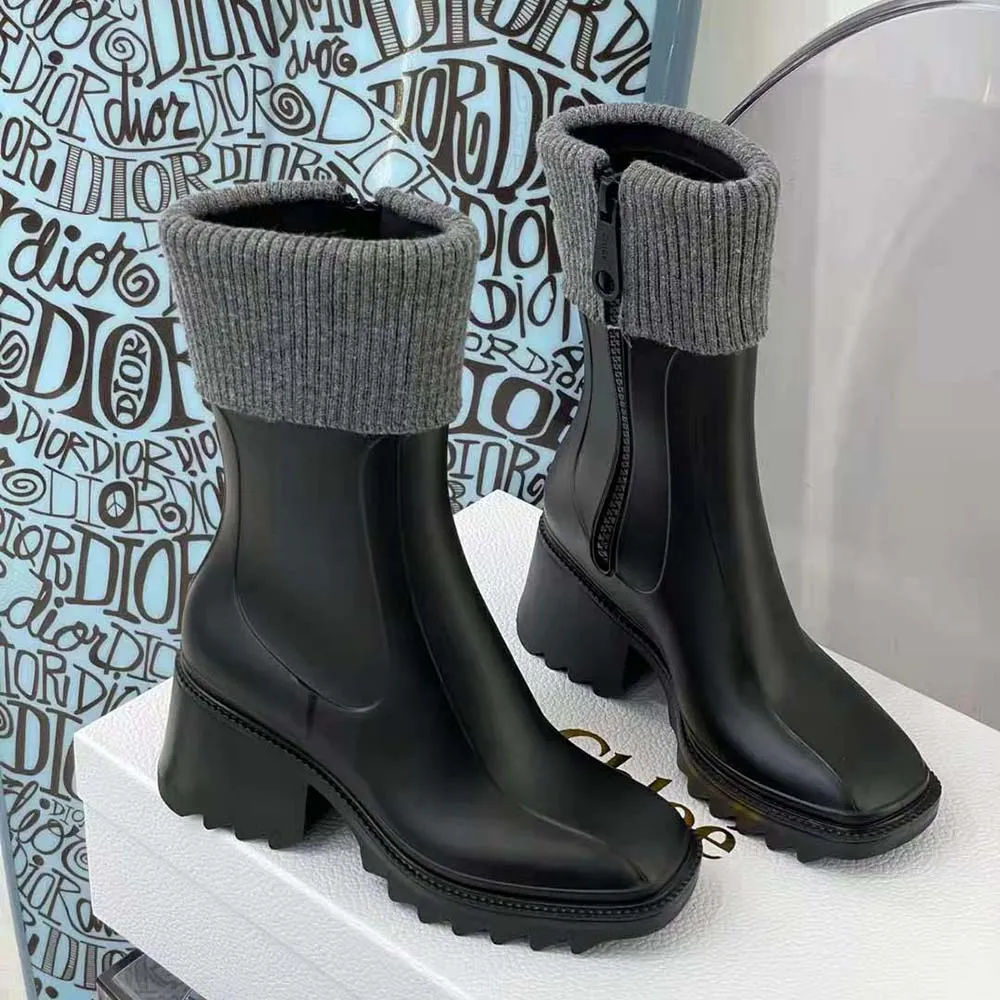 Bota de Lluvia Chloe Mujer Betty en PVC-Negro