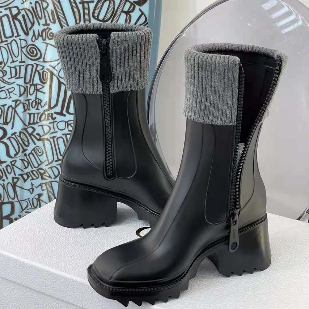 Bota de Lluvia Chloe Mujer Betty en PVC-Negro