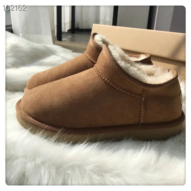 Botas cálidas clásicas para mujer Mini media bota para la nieve EE. UU. Invierno Piel completa Mullido peludo Satén Botines Boti