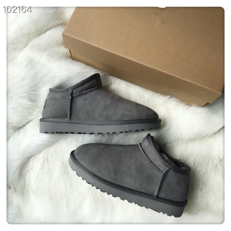 Botas cálidas clásicas para mujer Mini media bota para la nieve EE. UU. Invierno Piel completa Mullido peludo Satén Botines Boti