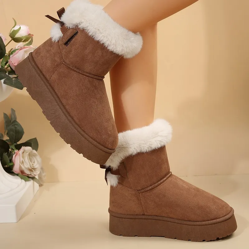 botas de diseñador de envío gratis de nieve pelusa peluda de invierno botas para mujer gruesas arco de fondo de fondo de fondo a