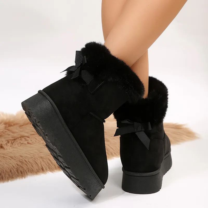 botas de diseñador de envío gratis de nieve pelusa peluda de invierno botas para mujer gruesas arco de fondo de fondo de fondo a