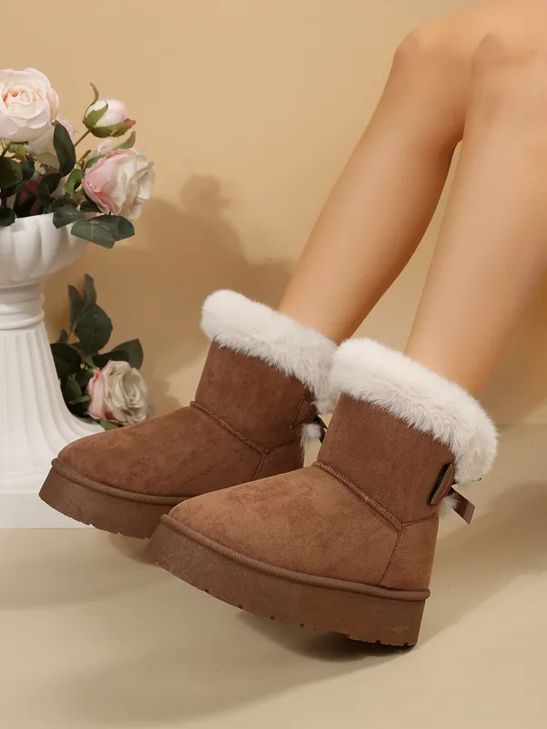 botas de diseñador de envío gratis de nieve pelusa peluda de invierno botas para mujer gruesas arco de fondo de fondo de fondo a