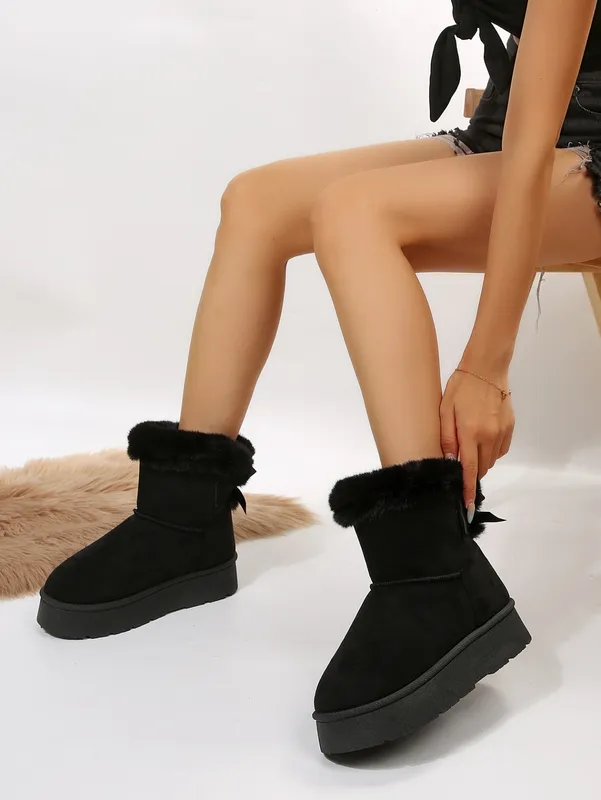 botas de diseñador de envío gratis de nieve pelusa peluda de invierno botas para mujer gruesas arco de fondo de fondo de fondo a