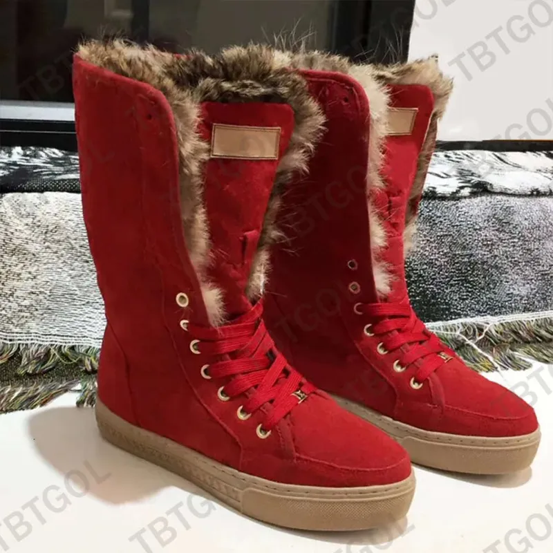 Botas de nieve Botas de piel de diseñador Botas de plataforma Zapatos de diseñador para mujer Zapatos para hombre Botines planos