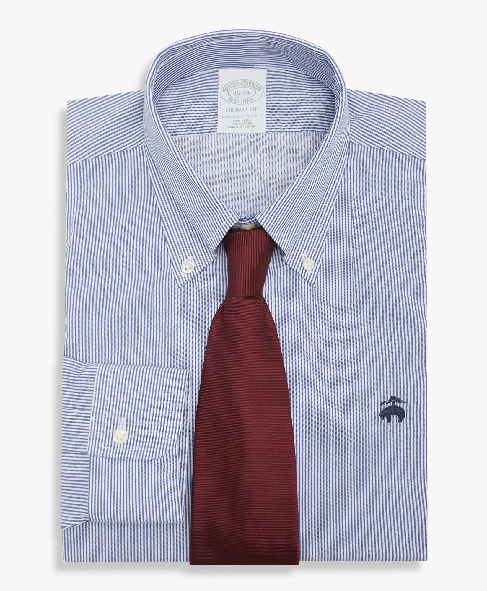 Camisa de vestir non-iron button down con corte Milano