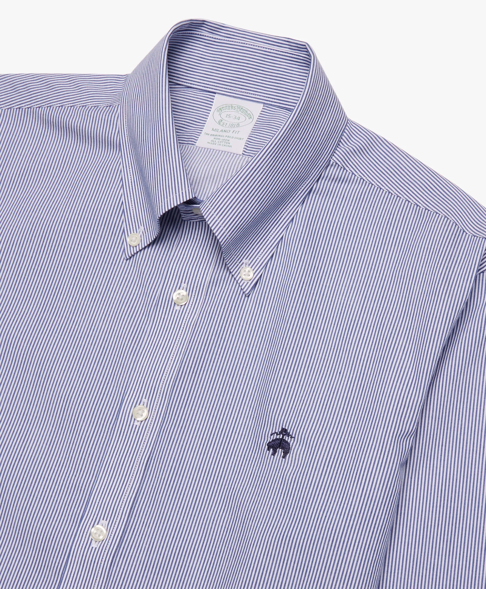 Camisa de vestir non-iron button down con corte Milano