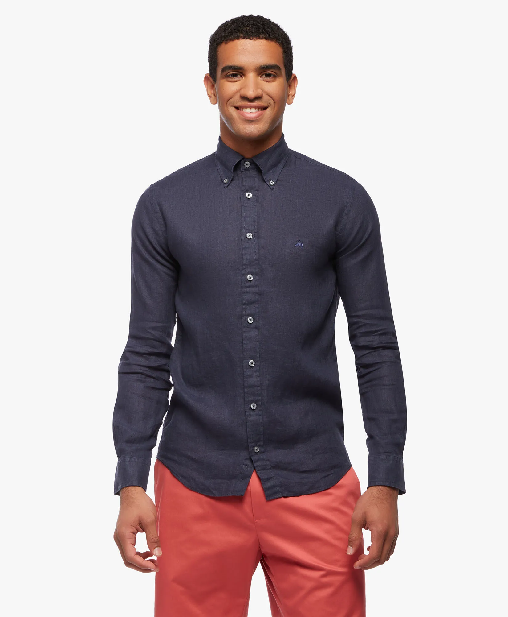 Camisa informal corte slim Milano de lino