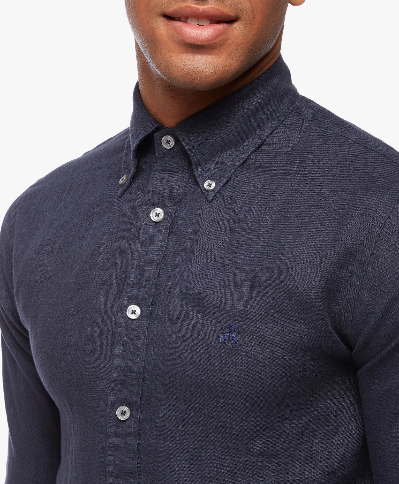 Camisa informal corte slim Milano de lino