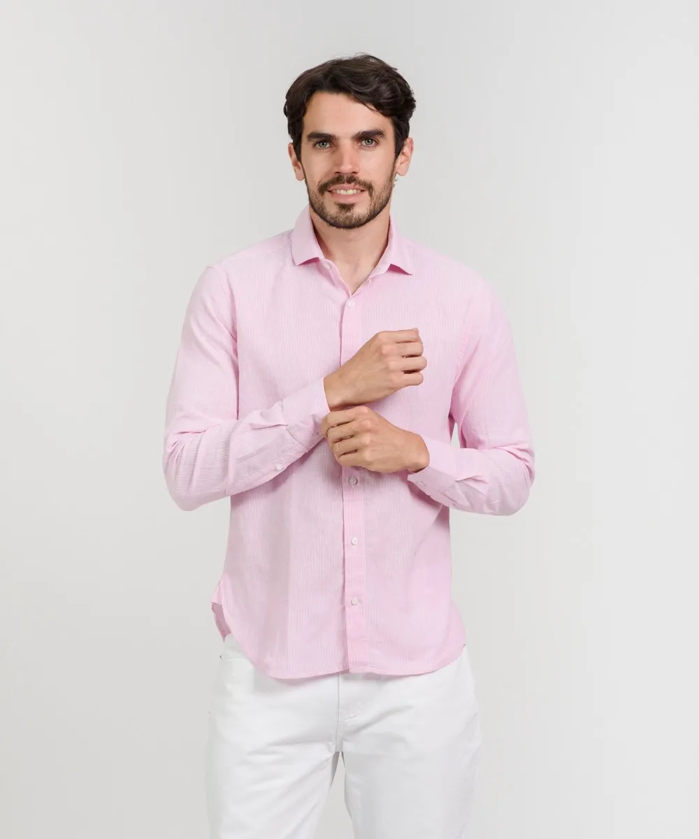 Camisa Milano Lino Striped