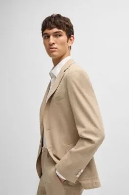 Chaqueta slim fit de franela elástica