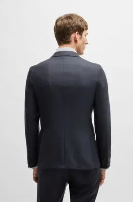 Chaqueta slim fit de paño elástico con microestampado