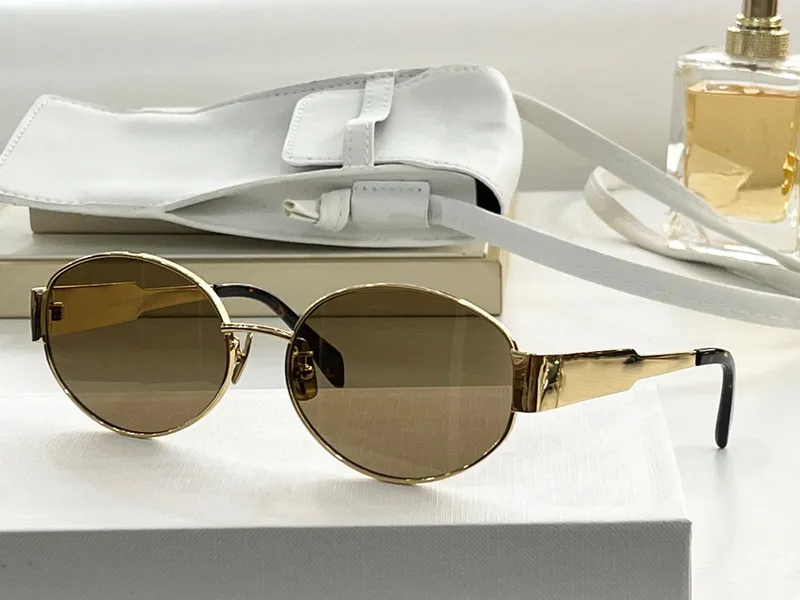 Diseñador de verano Gafas de sol Mujeres y hombres 40235 Triomphe Rround Metal Moda Elegante Clásico Estilo elegante Anti-Ultrav