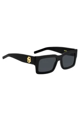 Gafas de sol de acetato negro con monograma de doble B