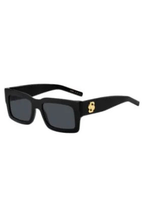 Gafas de sol de acetato negro con monograma de doble B