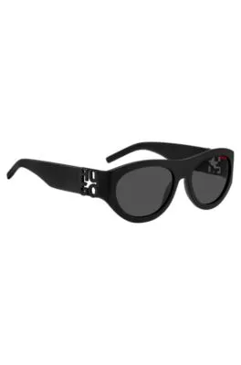 Gafas de sol de acetato negro con monograma en 3D