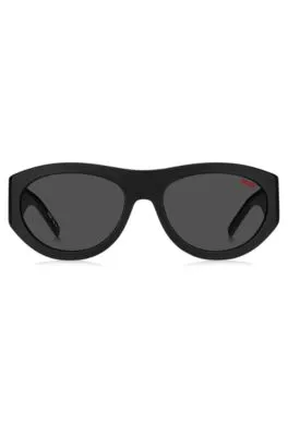 Gafas de sol de acetato negro con monograma en 3D