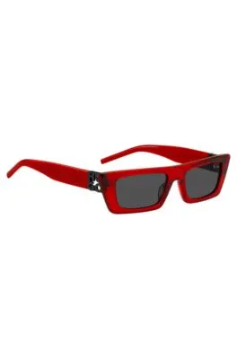 Gafas de sol de acetato rojo con monograma en 3D