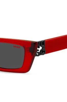 Gafas de sol de acetato rojo con monograma en 3D