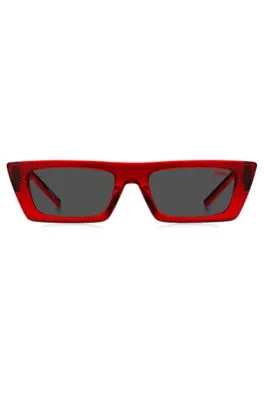 Gafas de sol de acetato rojo con monograma en 3D