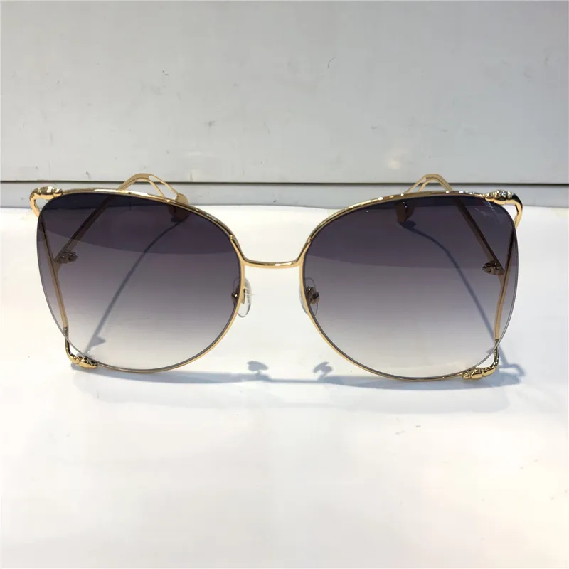 Gafas de sol Diseñador de verano 0252 Estilo para hombres Mujeres Anti-ultravioleta Placa retro Gafas de cuadros grandes de meta