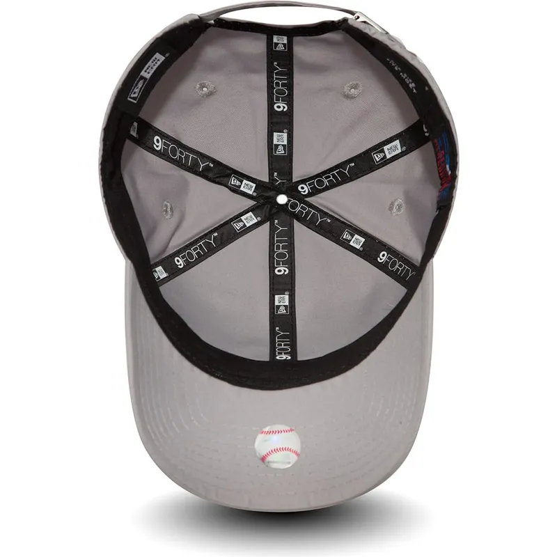 Gorra curva gris ajustable 9FORTY Flawless Logo de New York Yankees MLB de New Era