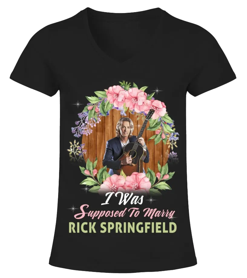 I WAS SUPPOSED TO MARRY RICK SPRINGFIELD Camiseta cuello pico Mujer