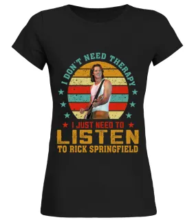 LISTEN TO RICK SPRINGFIELD Camiseta cuello redondo Mujer