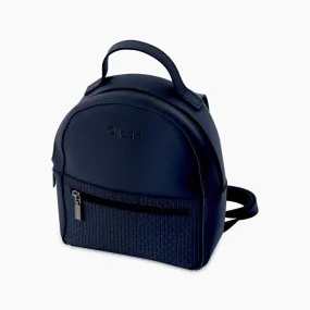 Mochila de tejido de goma textura trenzada azul marino O Jolie