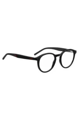 Montura negra para gafas graduadas con lentes oscuras de clip