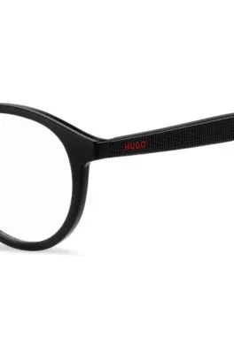 Montura negra para gafas graduadas con lentes oscuras de clip