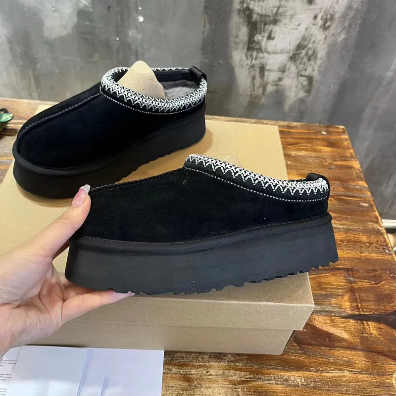 Mujeres Tazz Zapatillas Moda Tasman Fur Diapositivas Diseñador Clásico Semilla Mini Plataforma Bota Slip-on Lujo Gamuza Lana Inv