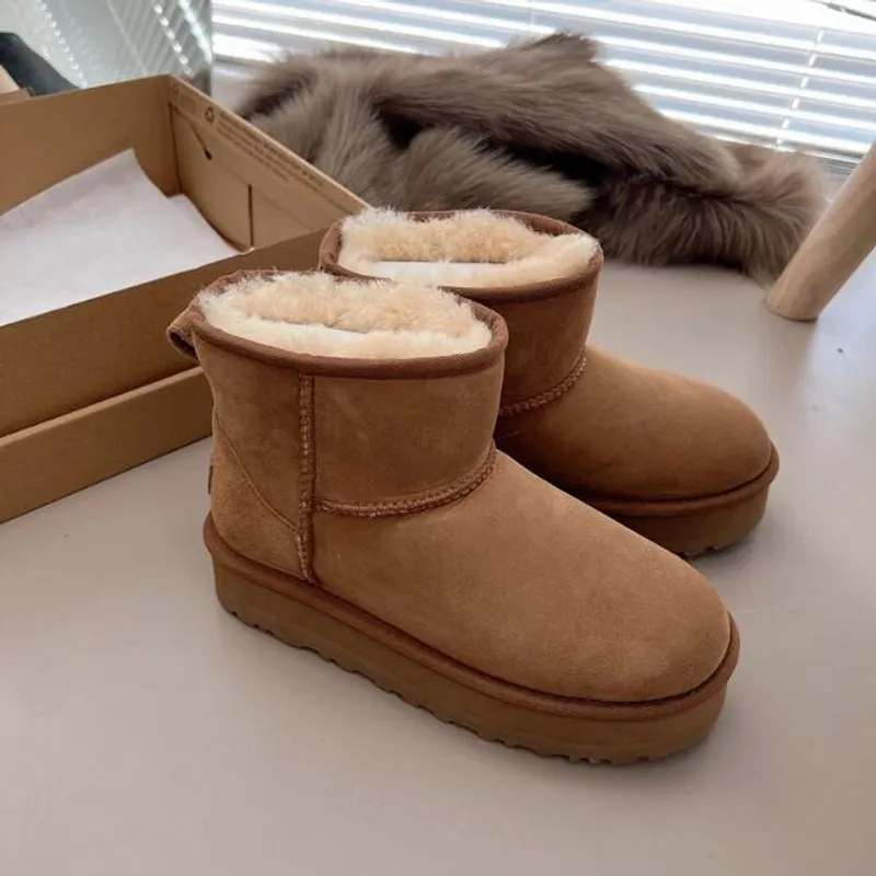 Neumel Platform Zip Boot Classic Mini Snow Boots Ultra Mini Dealworld Mujeres Australia Australiano Tazz Tasman Winter Warm Fur 