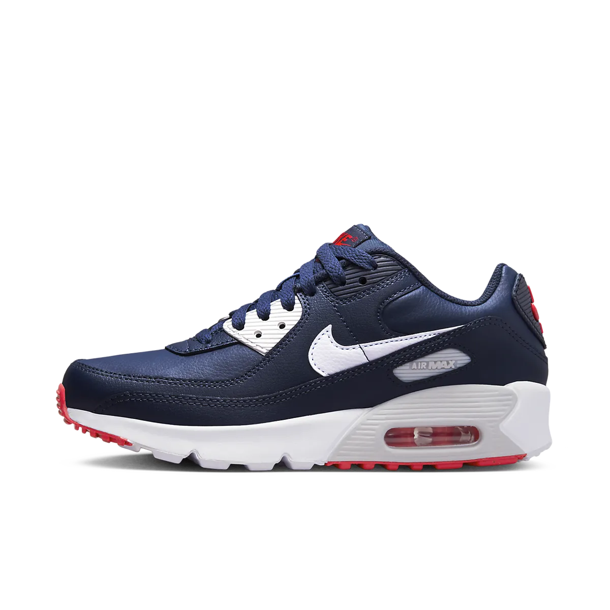 Nike Air Max 90 Leather "Obsidian Track Red" GS